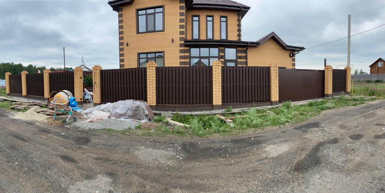 забор из штакетника Шоколад двухсторонний фото1 в Анапе